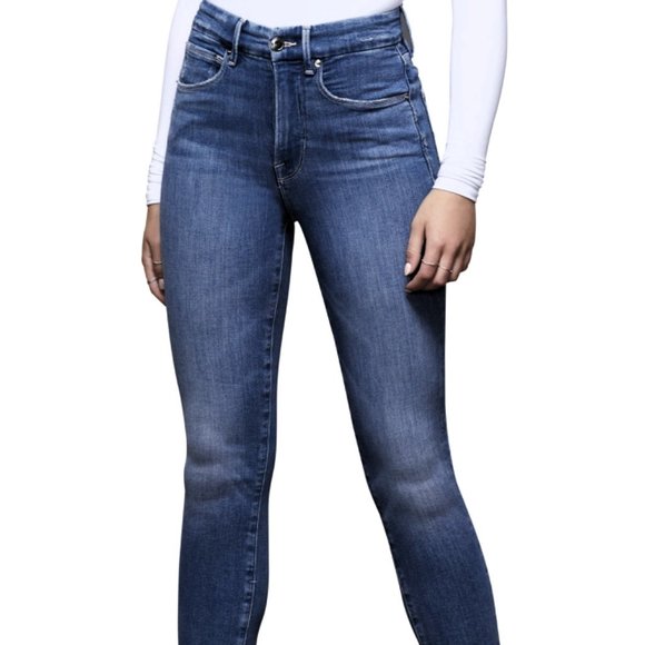 Good American - Good Legs Deep V High Rise Skinny Stretch Jean - Picture 1 of 7